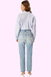 Kadın Denim Straight Jean Pantolon Regular Boy Pamuk Nefes Alabilir Yaz Aylarının Vazgeçilmezi