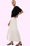Kadın Düğmeli Yırtmaçlı Maxi Etek Pamuk Günlük Casual Hafta Sonu Yaz Aylarının Vazgeçilmezi