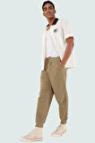 Erkek Pamuklu Gabardin Jogger Pantolon Lastikli Paça ve Rahat Kesim Günlük Stil Hafta Sonu