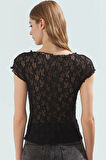 Rahat ve Şık Dantelli Örme Bluz Yaz Günleri İçin İdeal Seçim Modern Stil Özel Tasarım