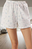 Homewear Koleksiyonu Rahat Nefes Alan %100 Pamuklu Galaksi Desenli Kadın Pijama Takımı