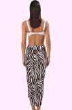 Kadın Yazlık Viskoz Dokuma Etek Zebra Desenli Maxi Boy Plaj Giysisi Yaz Aylarının Vazgeçilmezi