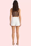Kadın Yüksek Bel Geniş Paça Dokuma Mini Şort Pamuk Yaz Aylarının Vazgeçilmezi Günlük Kullanım