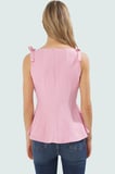 Şık Peplum Bluz Örme Kumaş Bisiklet Yaka Kolsuz Yaz için Mükemmel Uzun Ömürlü