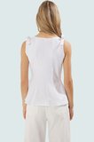 Şık Peplum Bluz Örme Kumaş Bisiklet Yaka Kolsuz Yaz için Mükemmel Uzun Ömürlü