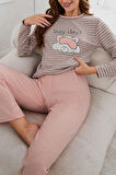 Genç Baskılı İnterlok Pijama Takımı %50 Cotton-Pamuk %50 Polyester
