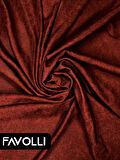 FAVOLLİ Kadife Dokulu Kiremit Rengi Ada Fon Perde Ekstrafor Büzgülü Dream Series