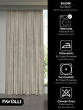 FAVOLLİ Kadife Dokulu Keten Rengi Ada Fon Perde Ekstrafor Büzgülü Dream Series