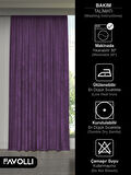 FAVOLLİ Kadife Dokulu Menekşe Moru Ada Fon Perde Ekstrafor Büzgülü Dream Series