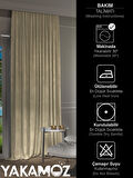 Yakamoz Kadife Görünüm Kumsal Beji Ada Fon Perde Ekstraforlu Velvet Touch Serisi