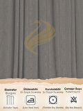 Demor Home Antrasit Renk Keten Dokulu Pileli Yüksek Kalite Fon Perde 