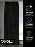 Kadife Dokulu Siyah Ada Fon Perde Ekstrafor Büzgülü Dream Series