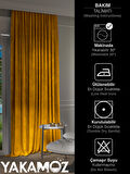 Yakamoz Kadife Görünüm Balpeteği Sarısı Ada Fon Perde Ekstraforlu Velvet Touch Serisi