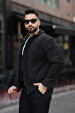 Vintage Oversize Erkek Siyah Kadife Ceket