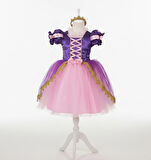 Rapunzel Kostümü – Kız Çocuk Rapunzel Elbisesi + Taç Hediyeli