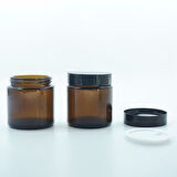 15 ADET BOŞ CAM KREM KAVANOZU, 100 ML, SİLİNDİR MODEL, AMBER