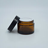 10 ADET BOŞ CAM KREM KAVANOZU, 50 ML, SİLİNDİR MODEL, AMBER