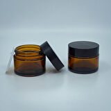 10 ADET BOŞ CAM KREM KAVANOZU, 50 ML, SİLİNDİR MODEL, AMBER