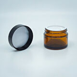 10 ADET BOŞ CAM KREM KAVANOZU, 50 ML, SİLİNDİR MODEL, AMBER