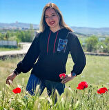 Kadın Siyah Space Flower Baskılı Özel Tasarım Limited Edition Kapşonlu Sweatshirt