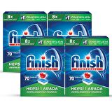 Finish Hepsi Bir Arada 280 Yıkama Tablet Bulaşık Makinesi Deterjanı 4x70 Adet 
