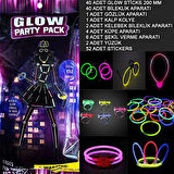 Çocuk Glow Parti Seti 152 Parçalık Lüks Glow Stick Kostüm Seti