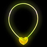 Çocuk Karanlıkta Yanan Glow Stick Kalp Şekilli Kolye 6 Renk 6 Adet