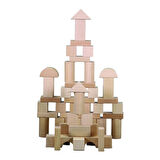 Çocuk CS-8832 Natural Ahşap Blok Seti 50 Parça -Chiva