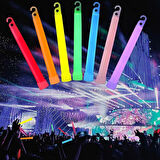 Çocuk Karanlıkta Yanan Asılabilir ip Aparatlı Glow Stick Kolye Glow Stick Lamba 6 Adet 6 Renk 15 cm