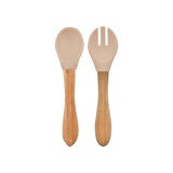 Eğitici Çocuk  Oyuncak   Mama Kaşığı ve Çatal Seti Bubble Beige