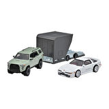 Çocuk Hot Wheels Premium Team Transport 18 Toyota 4Runner &  Toyota Supra w/Open Trailer HRV37