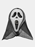 Kapşonlu Çığlık Maskesi Scream Hayalet Maskesi 33x21 cm Korku Temalı Kostüm
