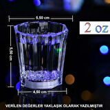 Renkli Led Parlayan Fiber Optik Bardak 5,5 x 5,5 cm Işıklı Eğlenceli Parti Aksesuarı
