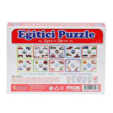Çark Puzzle Hayvanlar Taşıtlar 60 Parça, Çocuklar İçin Eğitici ve Eğlenceli Puzzle