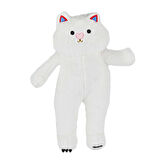 Uzun peluş kedi 55 cm beyaz ile eğitici oyunlara sevimli bir arkadaşlık kat