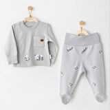 Eğitici Çocuk Andywawa AC26024 Keep Smiling 2'li Zıbın Takım Grey