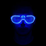 Eğitici Çocuk Mavi Led Işıklı Parti Gözlüğü - Neon Glow Şerit Gözlük 3 Modlu