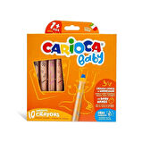 NessiWorld Carioca Baby "3 in 1" Jumbo Ahşap Gövdeli Boya Kalemi 10'lu