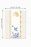 Royal White Uyumlu Çiçek ve Kuş Tasarımlı Lazer Kesim Dikişsiz Fırın Örtüsü - 40x53cm