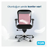 FOM Bels Visco Konforlu ve Rahatlatıcı Bel Destek Yastık, Ortopedik, 40 cm x 34 cm x 12 cm, Pembe
