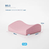 FOM Bels Visco Konforlu ve Rahatlatıcı Bel Destek Yastık, Ortopedik, 40 cm x 34 cm x 12 cm, Pembe