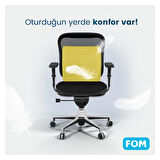 FOM Bels Visco Konforlu ve Rahatlatıcı Bel Destek Yastık, Ortopedik, 40 cm x 34 cm x 12 cm, Sarı
