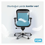 FOM Smith Ve Bels Visco Anatomik Oturma Simidi Ve Bel Destek Yastık Ofis Seti, Ortopedik, Açık Mavi