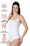 Beyaz 1415 Modal Cotton Çıtçıtlı İnce Askılı Body