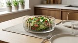 Cam Salata Meyve Sunumluk Kase Çizgili