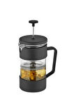 Premium Kahve ve Bitki Çayı Demleme Hazırlayıcı French Press Pratik Kulplu Demlik 350 ml Siyah