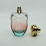 10 ADET BOŞ CAM PARFÜM ŞİŞE, 100 ML, SU YEŞİLİ-KIRMIZI DEGRADE MODEL, ŞEFFAF,