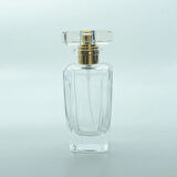 20 ADET BOŞ CAM PARFÜM ŞİŞE, 50 ML, KARE KONİK PRİZMA MODEL, ŞEFFAF