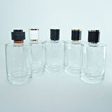 15 ADET BOŞ CAM PARFÜM ŞİŞE, 100 ML, SİLİNDİR KALIN TABANLI MODEL, ŞEFFAF