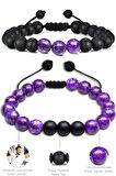 Sertifikalı Doğal Afrika Ametist Oniks Taşı Doğal Taş Bileklik Seti